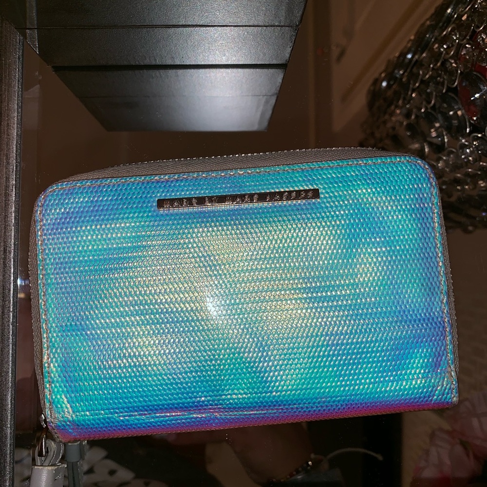 iridescent marc jacobs wristlet